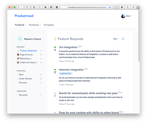 Productroad Feedback