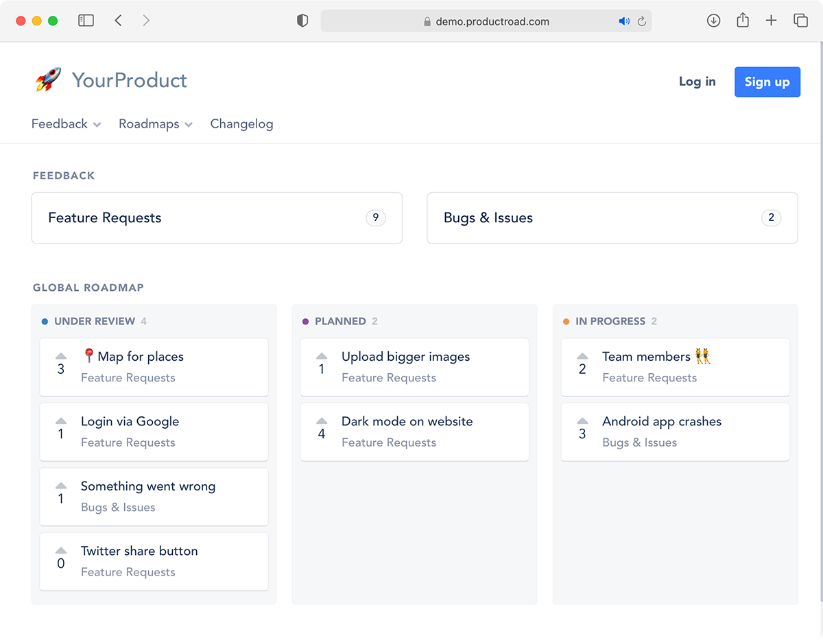 Product roadmap