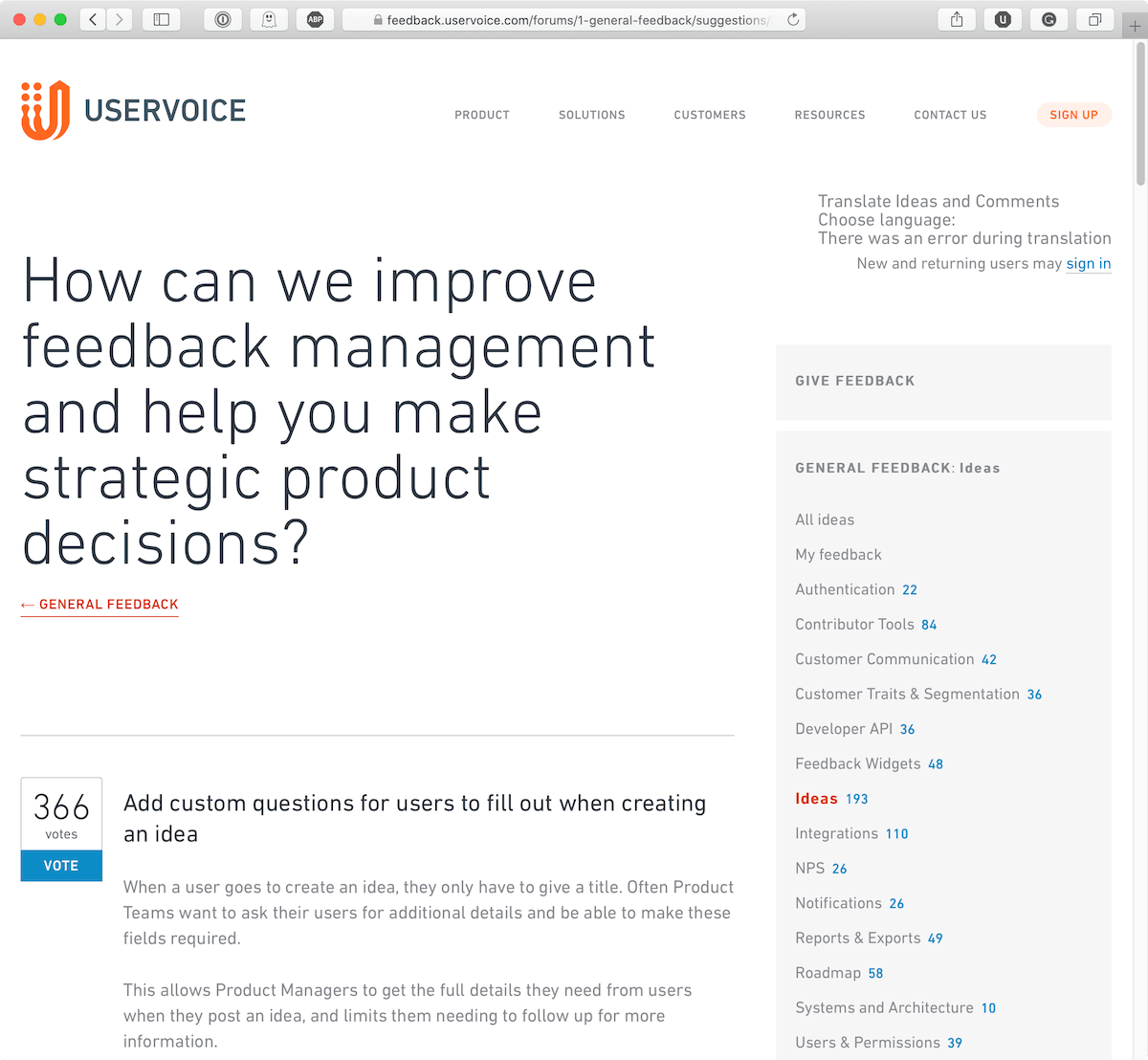 productroad is uservoice alternative - post